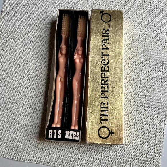 Other - Vintage His Hers Novelty Toothbrush Set Nude Figures Loftus Oral Massage